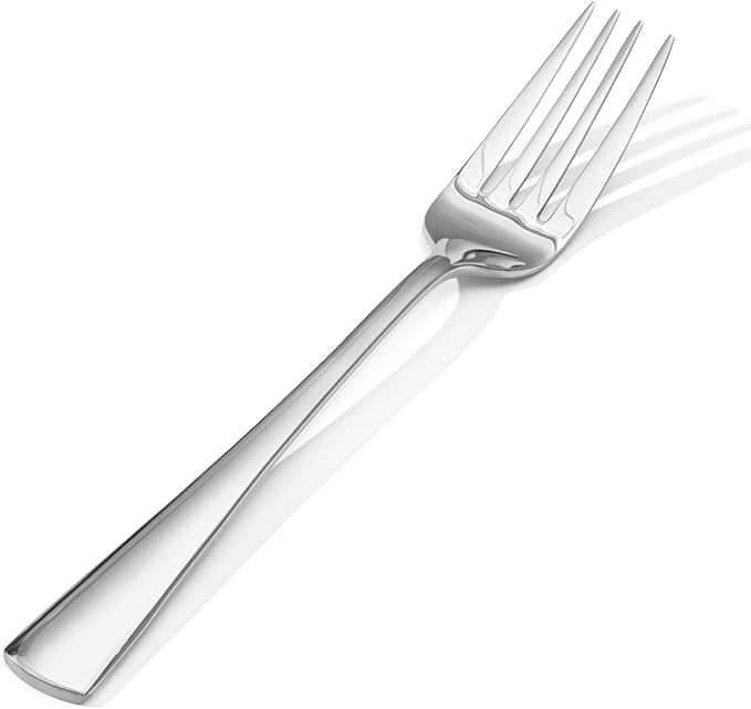KINGSTONE 4 Piece Dinner Forks Set, 18/10 Stainless Steel Forks, Silver Food Grade Fork Set of 4, Metal Forks for Home, Kitchen, Weddings, Parties or Restaurant, Dishwasher Safe-8.18inches