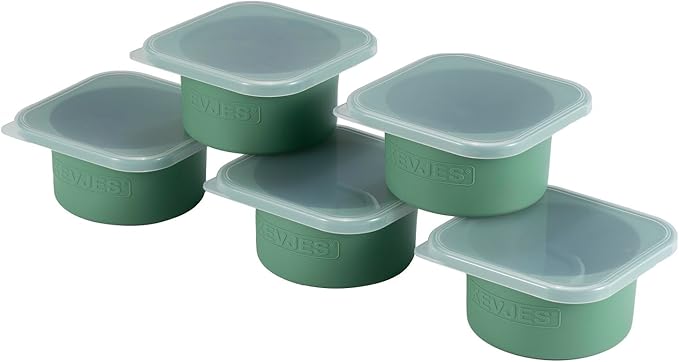 PLUS-Large 1000ml Pizza Dough Proofing Boxes for DIY Artisan Pizza, Food Grade Silicone Stackable Containers with Lids, Sturdy Reinforced Steel. Freezer, Fridge, Dishwasher Safe (5Green Plus)