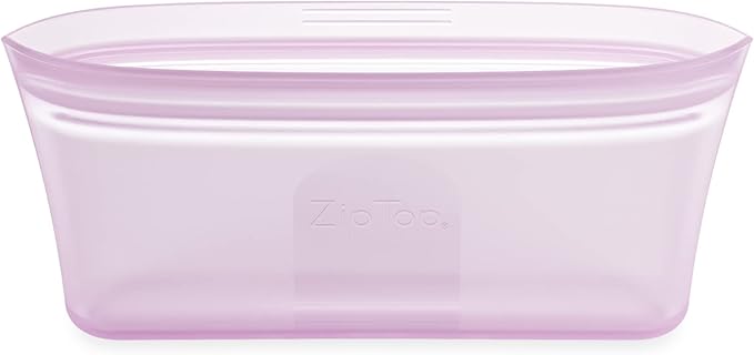 Zip Top Reusable Food Storage Bags | Snack Bag [Lavender] | Silicone Meal Prep Container | Microwave, Dishwasher and Freezer Safe | Made in the USA