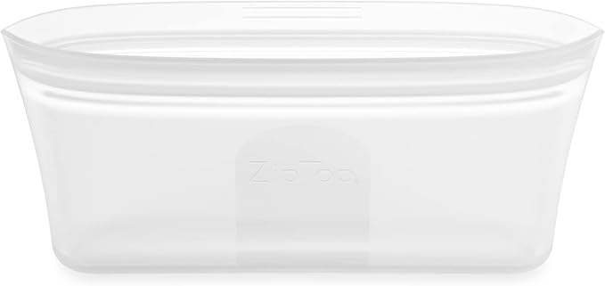 Zip Top Reusable Food Storage Bags | Snack Bag [Frost] | Silicone Meal Prep Container | Microwave, Dishwasher and Freezer Safe | Made in the USA