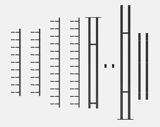 Ultra Wine Racks Floor-to-Ceiling Mount Display (1 Side, Triple Deep, Black, Holds 63 Wine Bottles) - Modern Metal Wine Storage for Wine Cellars, Home Bars, Kitchens, and Dining Rooms