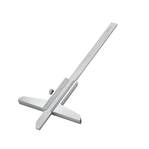 0-150mm Depth Vernier Caliper Micrometer Measuring Tool, 0.02mm Resolution,Carbonsteel Caliper Measuring Tool, DRINYOUNG (0-150/128in Depth Caliper)