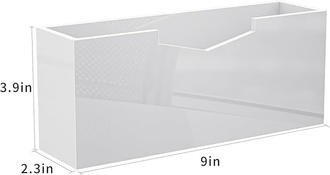 HELPLEX White Acrylic Guest Towel & Napkin Holder - Waterproof Splash-Proof Vertical Design for Bathroom, Kitchen, Dining Table - Home Hotel Office Organizer (2-Pack)