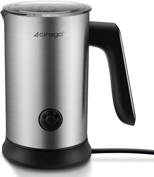CIRAGO Milk Frother 4 in 1 Electric Milk Steamer Automatic Hot & Cold Foam Maker and Milk Warmer for Latte, Cappuccinos, Macchiato, Hot Chocolate Milk