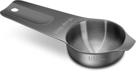 1/8 Cup (30 ml | 1 oz | 30 cc) Stainless Steel Measuring Cup, Metal Measuring Cup for Cooking & Baking(Black)