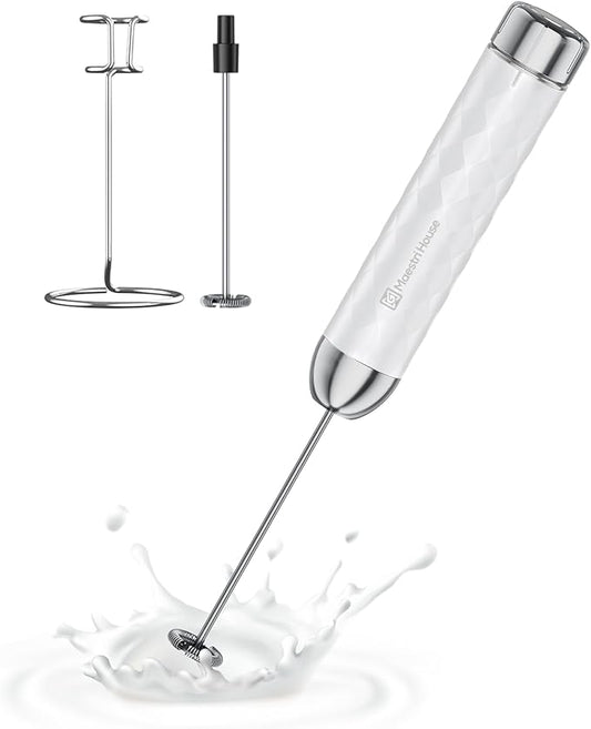 Maestri House Rechargeable Milk Frother with Stepless Speed Control, LunaFro 2.0 Handheld Electric Foam Maker Waterproof Drink Mixer Foamer for Lattes, Cappuccino