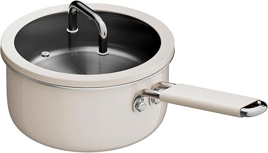 Tri-Ply Stainless Steel Sauce Pan, 1.5 Quart Saucepan with Lid, Cooking Pot for All Cooktops, Stainless Steel Pot for Home, Kitchen or Restaurant, PTFE & PFOA Free