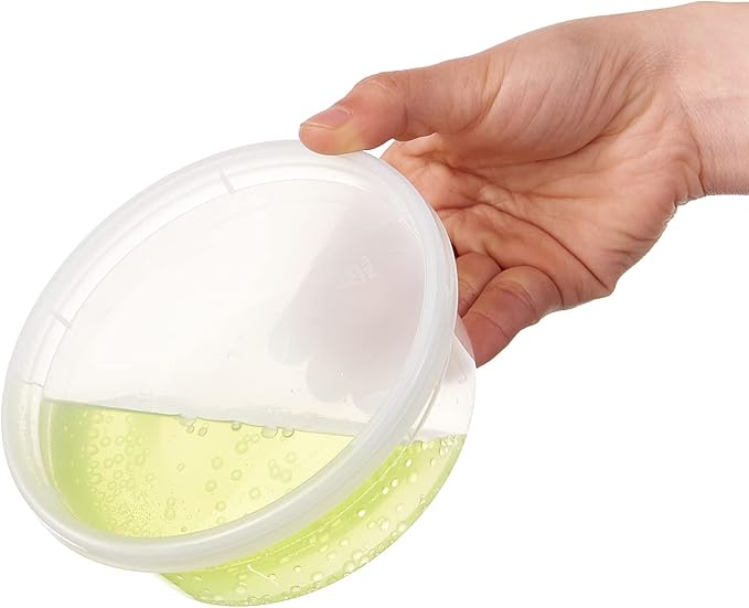 [48Set-8oz] Plastic Deli Food Storage Containers With Lids Disposable Clear Small Togo Jars Bowls For Soup, Meal Prep, Slime | BPA Free | Stackable | Leakproof | Microwave | Dishwasher | Freezer Safe