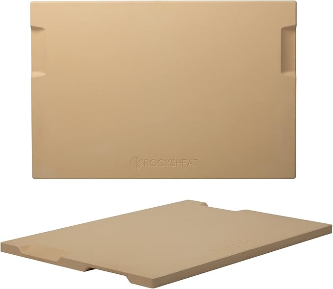 Large Pizza Stone, 20"x13.5" Rectangular Pizza Stone for Oven Grill BBQ, Baking Stone for Pizza Bread with Unique Built-in 4 Handles Design