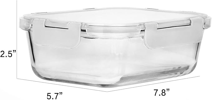 [8-Pack,30 oz]Glass Meal Prep Containers,MCIRCO Glass Food Storage Containers,Airtight lunch Containers with Lids, Microwave, Oven, Freezer and Dishwasher, White