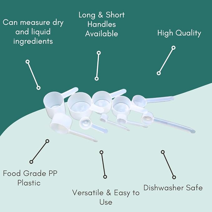 1/2 Cup (4 Oz. | 118.4 mL) Long Handle Scoop for Measuring Coffee, Pet Food, Grains, Protein, Spices and Other Dry Goods (Pack of 25)