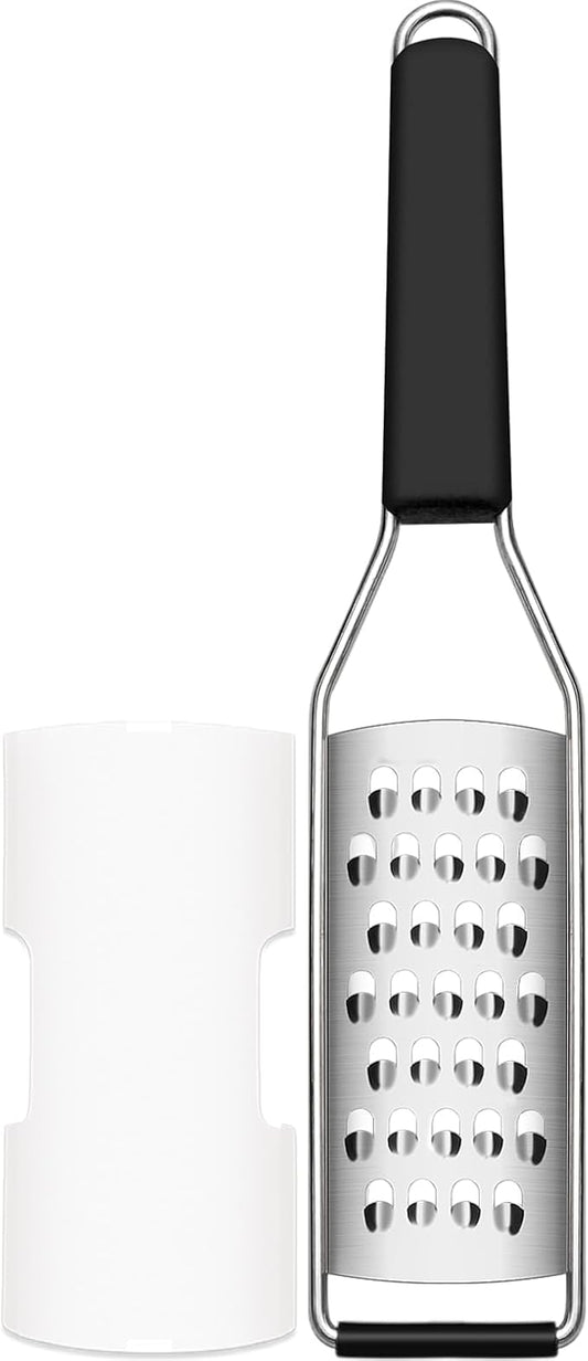 Cambom Cheese Grater Vegetable Shredder & Citrus Zester Lemon Zester for Parmesan Cheese, Vegetables, Zucchini, Nutmeg, Chocolate, Lemons, Hand Held Shredder Graters Stainless Steel Extra Coarse Blade