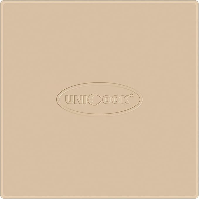 Unicook Pizza Stone for Oven and Grill, 11 Inch Square Baking Stone for Bread, Small Cordierite Oven Grill Pizza Pan, Thermal Shock Resistant, Including Dough Scraper