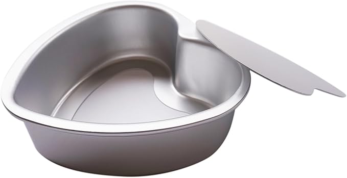 Heart Shaped Cake Pan Set - 2 PCS Aluminum Mold With Removable Bottom, Detachable Push Pan for Cheesecake, DIY Baking - 6 Inch