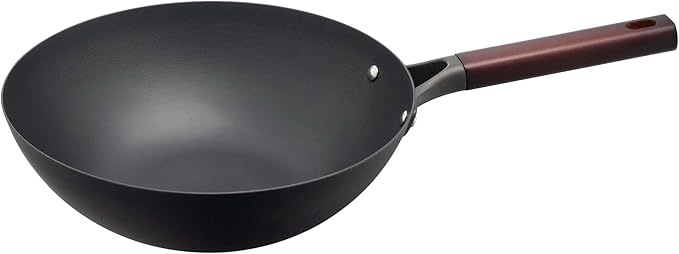 Helen's Asian Kitchen Deluxe Pre-Seasoned Wok, Non-Stick Carbon Steel and Wood Handle
