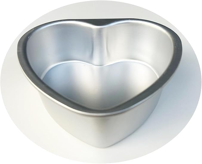 Heart Shaped Cake Pan Set - 2 PCS Aluminum Mold With Removable Bottom, Detachable Push Pan for Cheesecake, DIY Baking - 6 Inch
