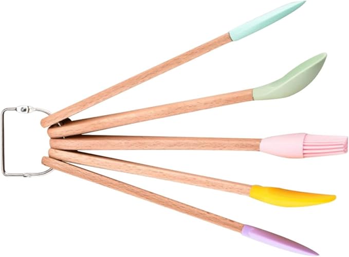 Luxshiny Multi-function Silicone Baking Tools Kitchen Utensils with Hanging Heat-resistant Spatulas and Spoons for Home Bakery Shop Use