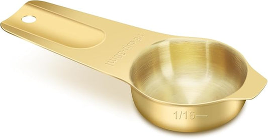 1/8 Cup (30 ml | 1 oz | 30 cc) Stainless Steel Measuring Cup, Metal Measuring Cup for Cooking & Baking(Gold)