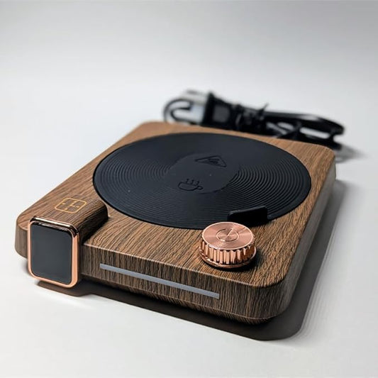 Hot Drink Beverage Warmer. Coffee, Milk, Tea, Cappuccino, Mocha, Candles, Dial Tempreture and Digital Display. Desk, Office, Workplace. 105F- 176F. 4 Hour shutoff, 1-12 Hour Schedule. (Walnut)