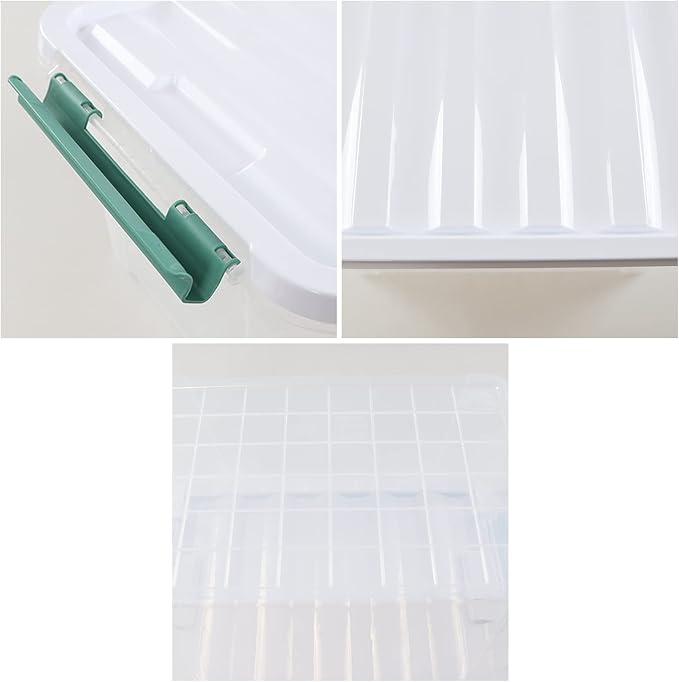 20 Quart Plastic Storage Bins with Lid, Clear Storage Plastic Box, 4 Packs