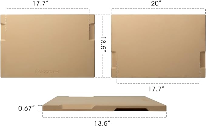 Large Pizza Stone, 20"x13.5" Rectangular Pizza Stone for Oven Grill BBQ, Baking Stone for Pizza Bread with Unique Built-in 4 Handles Design
