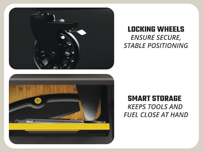 HALO Outdoor Cart | Portable Outdoor Countertop Grill Cart | Drop Down Drawer Storage | Collapsible | Tank Storage