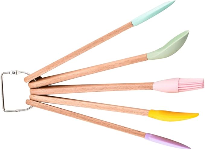 Multi-function Silicone Baking Utensils Household Spatulas and Spoons with Ergonomic Handles Heat-resistant Non-stick Kitchenware for Mixing Scraping and Cake Decorating