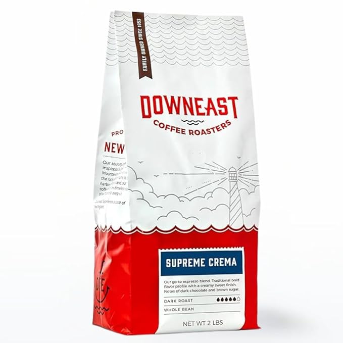 Downeast Coffee Roasters Whole Bean Coffee - Supreme Crema Espresso - Select Central and South American Highlands (2 lb Bag)