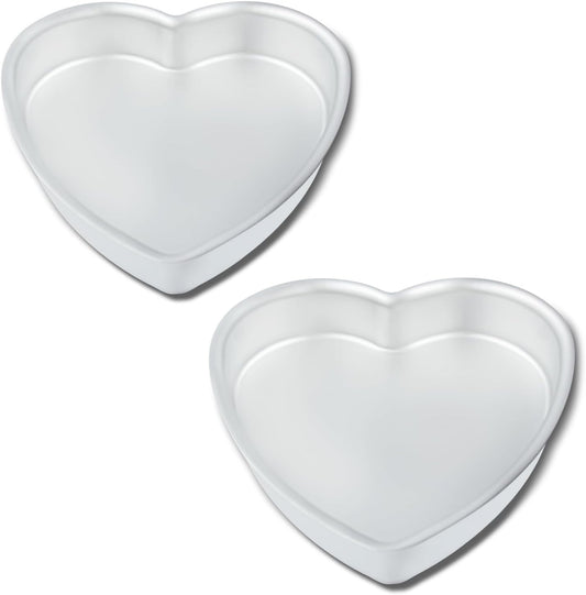 10 Inch Heart Shaped Cake Pans,2 Inch Deep,Aluminum Heart Shaped Cake Pan,Safe Oven,Suitable for party, birthday, gathering, other occasions cake (10 x 2 Inch,Set of 2)