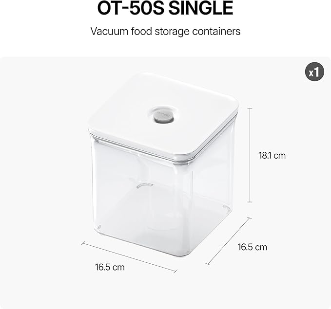 Premium Airtight Food Storage Containers, 3.28qt 1 Piece, Smart One-Click Seal Lid, No Hinges, Patented Double Silicone Lining, 100% Leak Proof, BPA-FREE, Dishwasher, Microwave Safe