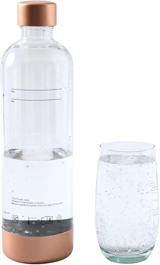 GreatWhip 1L Sparkling Water Bottles Reusable BPA Free Soda Bottle for Soda Machine, Sparkling Water Makers (Gold, 1Pack)