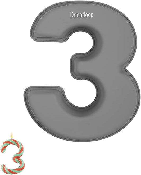 Ducodocu Silicone Cake Pans 3D Large Number Cake Mould Novelty Cake Tins DIY Baking Mold for Birthday Wedding Anniversary 10 inch Number of 3