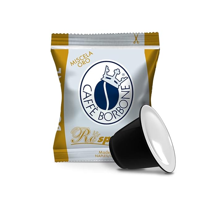 Caffe Borbone Nespresso Compatible Coffee Pods, Gold Blend, Freshly Roasted and Packaged in Italy - 50 Individually Wrapped Coffee Pods - NOT Compatible with Vertuo