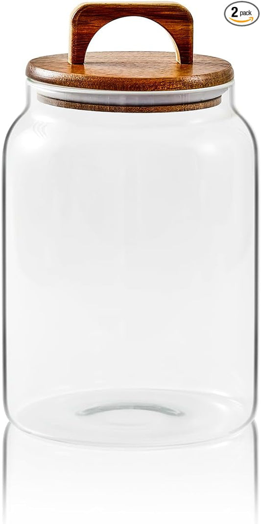 Sweejar Glass Jars for Laundry Room Organization, 90 ounce Laundry Pods Container, Glass Food Storage Jars with Airtight Lid, 1 Pack, Hand Lid