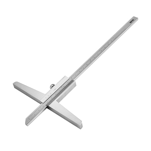 0-200mm Depth Caliper (Bridge Length 150mm) Extended Bridge-Type Stainless Steel Measuring Tool High Precision ±0.02mm Dual Scale (mm/inch) DRINYOUNG(Depth Ruler 200 Long (Bridge Length 150))