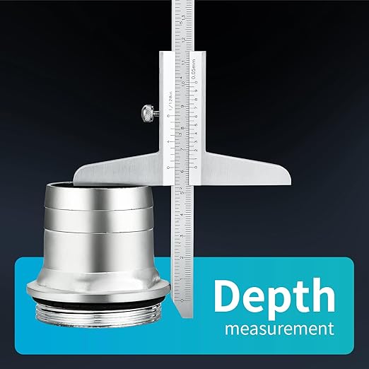 0-150mm Depth Vernier Caliper Micrometer Measuring Tool, 0.02mm Resolution,Carbonsteel Caliper Measuring Tool, DRINYOUNG (0-150/128in Depth Caliper)