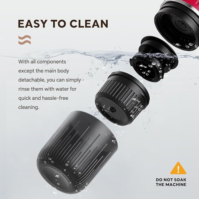 BENFUCHEN Portable Electric Espresso Machine, Travel Coffee Maker for Camping, On the Go Car Coffee Maker Self-Heating with USB-C, With Ground Coffee & N Espresso Capsule for RV/Hiking/Office, Red