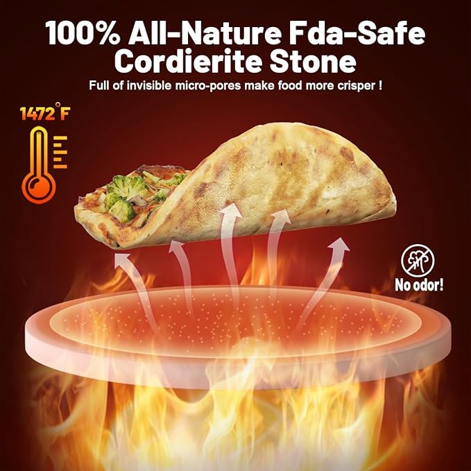 Large Pizza Stone Set,Heavy Duty 16" Pizza Stone for Oven and Grill with Stone Brush,Large Baking Stone for Pizza, Bread