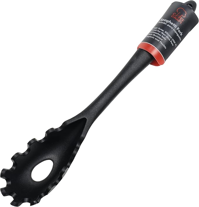 Chef Craft Premium Silicone Spaghetti/Pasta Fork, 11.5 inch, Black