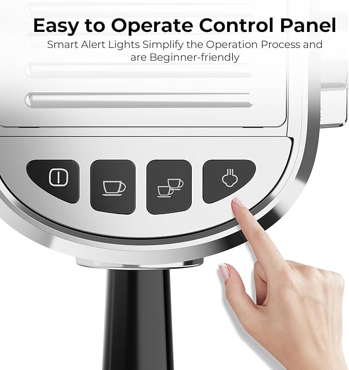 20 Bar Espresso Machine, Compact Espresso Coffee Maker with Milk Frother for Latte/Cappuccino, Auto Clean/40.5oz Removable Tank/Auto Shut-Off, Espresso Maker for Home/Office, Stainless Steel