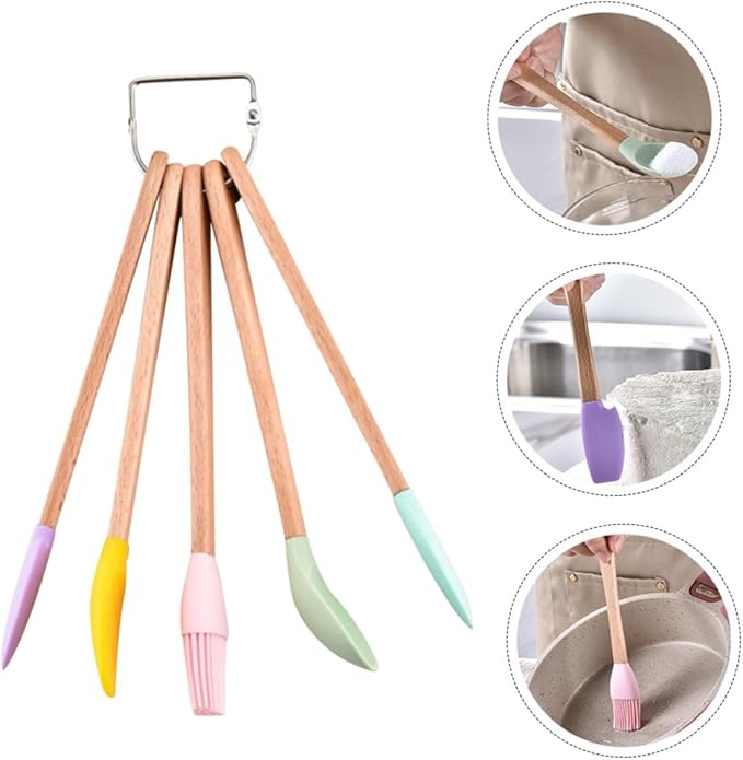 Multi-function Silicone Baking Utensils Household Spatulas and Spoons with Ergonomic Handles Heat-resistant Non-stick Kitchenware for Mixing Scraping and Cake Decorating