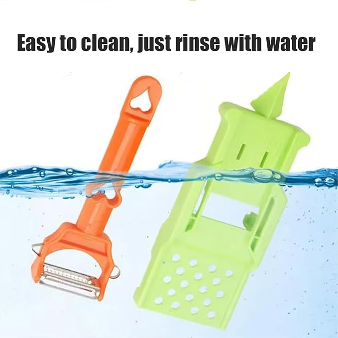 Pelador Multifuncional 2-En-1, Set Patient Peeler, Multifunctional Single-Blade Peelers, 2 in 1 Multifunctional Peeler & Julienne Set with Grating Plate Great for Fruit and Vegetable (2pcs)