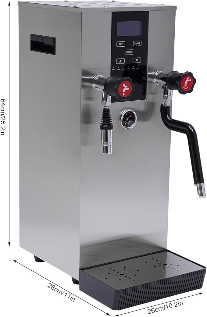 4 in 1 LCD Screen Display Electric Milk Foam Machine, 2300W Espresso Coffee Steam Boiling Milk Machine, Intelligent Temperature Control for Tea Coffee Shop Dessert Shop Hotel, 3 Gallon