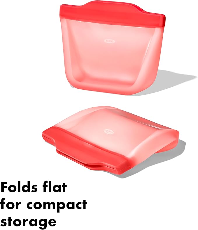 OXO Good Grips Silicone Reusable Bag – Stand-Up Snack (12 oz) – Watermelon