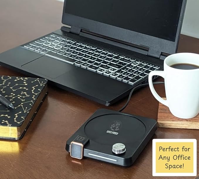 Hot Drink Beverage Warmer. Coffee, Milk, Tea, Cappuccino, Mocha, Candles, Dial Tempreture and Digital Display. Desk, Office, Workplace. 105F- 176F. 4 Hour shutoff, 1-12 Hour Schedule. (Mint Green)