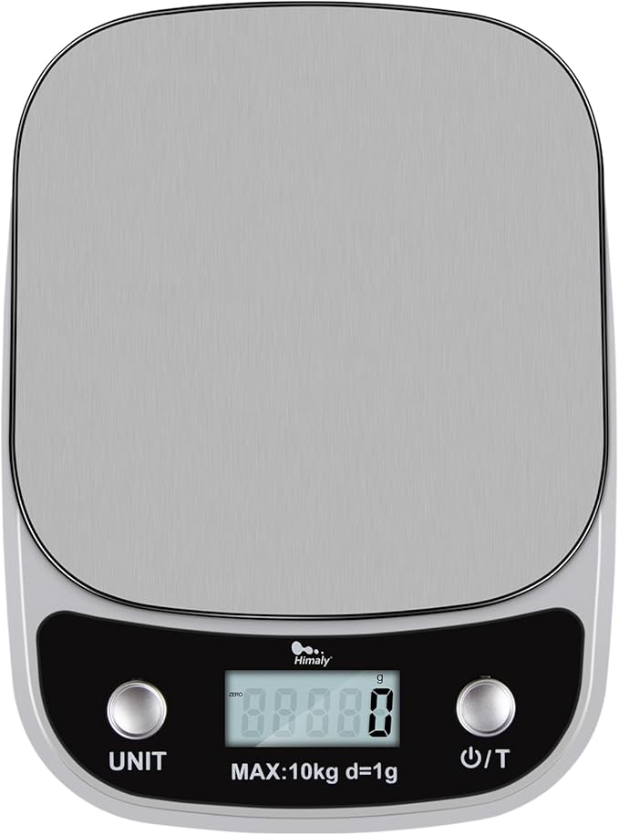 Digital Food Scale, 22 lbs/10kg Multifunction Kitchen Scale with Large Back-lit LCD Display and Tare Function for Cooking Baking Diets