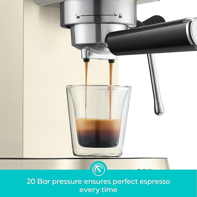 CASABREWS CM5418 Espresso Machine 20 Bar, Espresso Maker with Milk Frother Steam Wand, Stainless Steel Espresso Coffee Machine with 34oz Removable Water Tank, Creamy