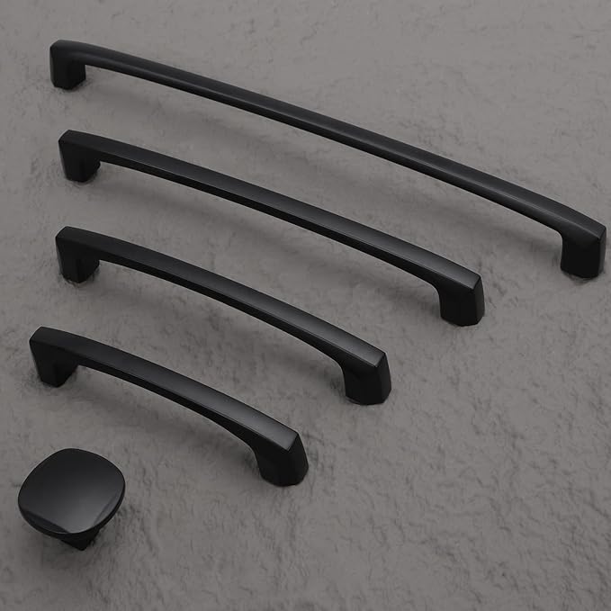 10 Pack 10 Inch Kitchen Cabinet Handles Matte Black Cabinet Pulls Zinc Alloy Drawer Pulls Solid Kitchen Hardware