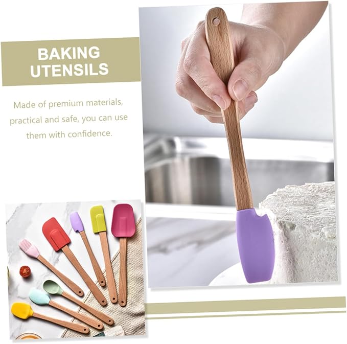 Multi-function Silicone Baking Utensils Household Spatulas and Spoons with Ergonomic Handles Heat-resistant Non-stick Kitchenware for Mixing Scraping and Cake Decorating