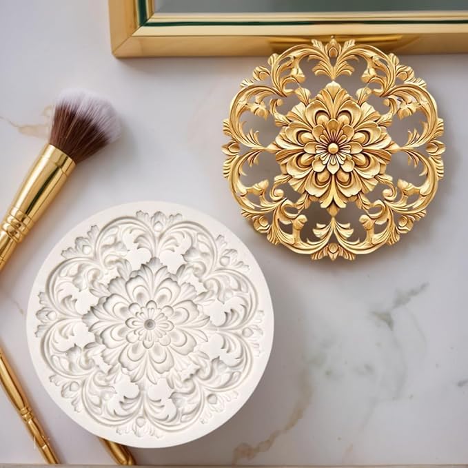 (Four-piece set) Multi-functional round flower, DIY silicone mold, cake chocolate mold wedding cake decoration tool soft cake mold